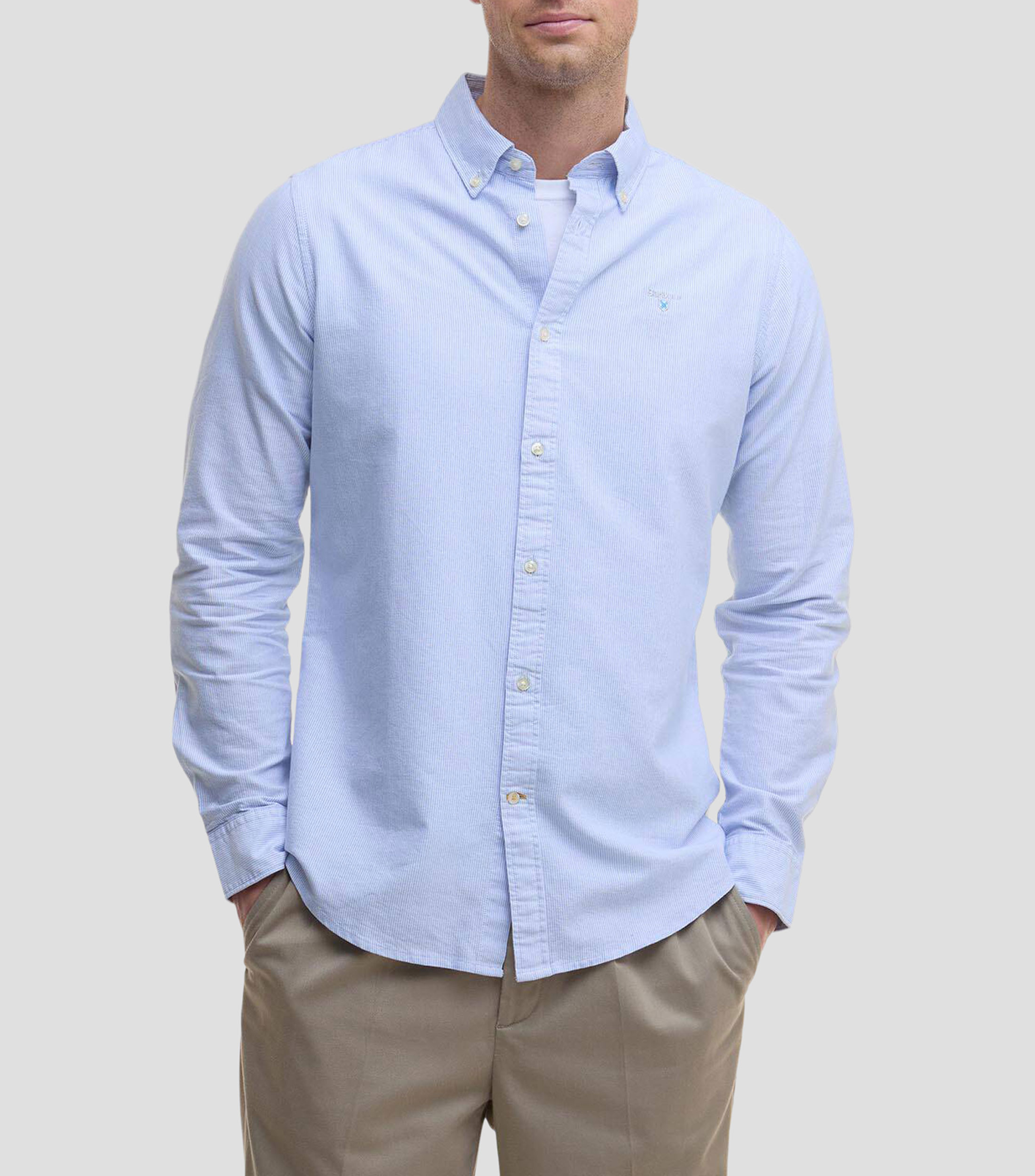 Camisa con líneas manga larga Hombre